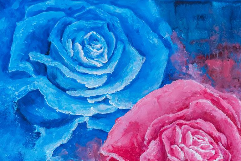 Original Art Deco Floral Painting by Galina Vasiljeva