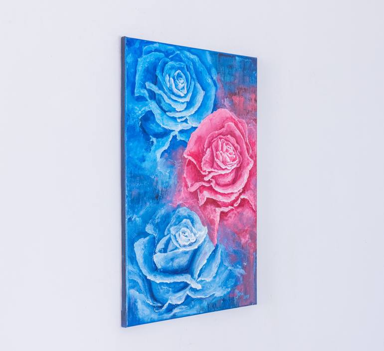 Original Art Deco Floral Painting by Galina Vasiljeva