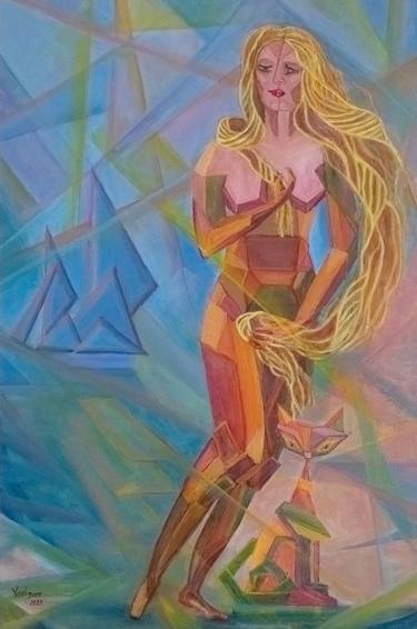 Original Cubism Nude Paintings by Galina Vasiljeva