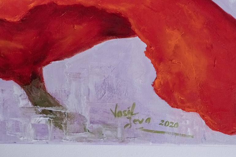 Original Abstract Expressionism Floral Painting by Galina Vasiljeva