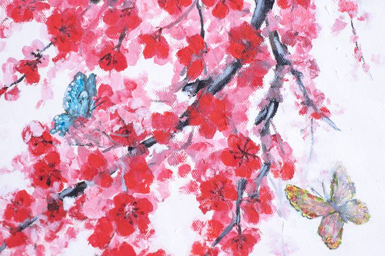 Original Art Deco Floral Painting by Galina Vasiljeva