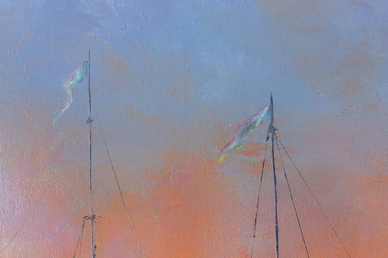 Original Art Deco Seascape Painting by Galina Vasiljeva
