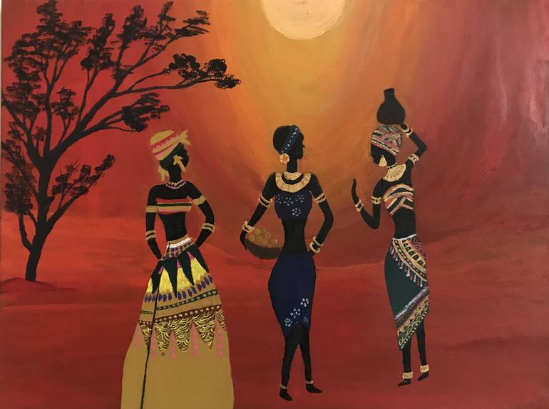 paintings of african landscapes