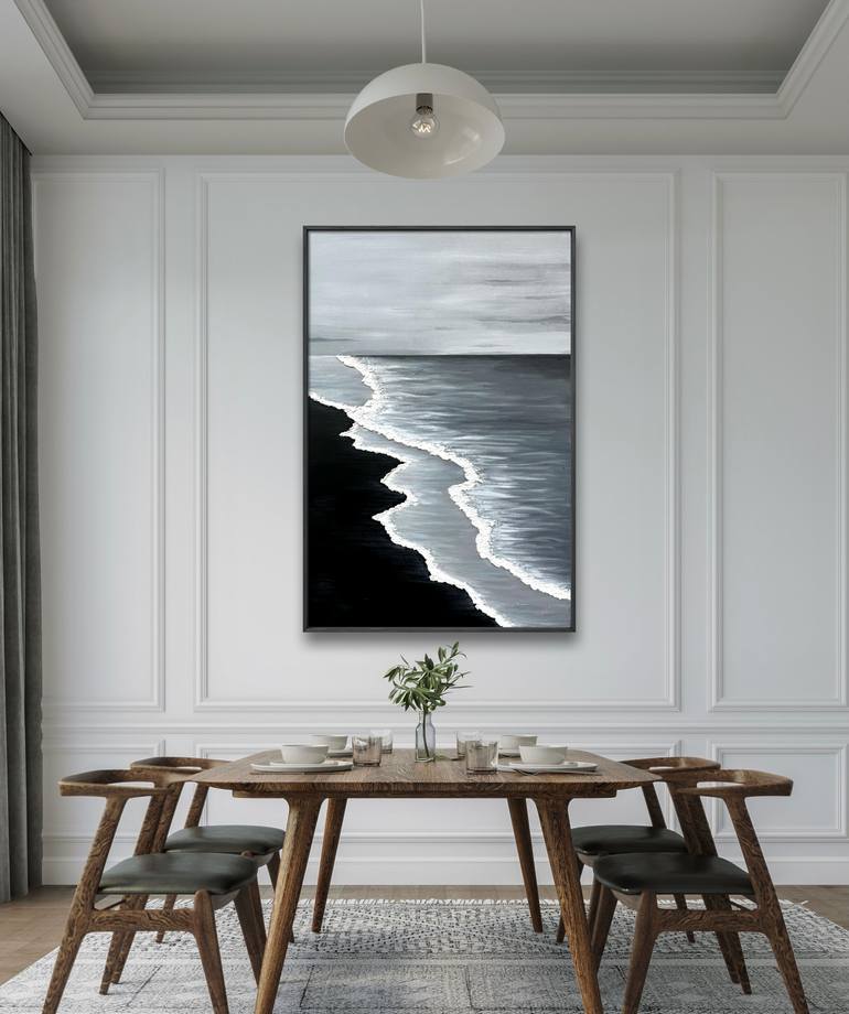 Original Abstract Beach Painting by Alena Savinskaya