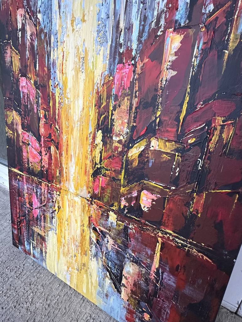 Original Abstract Cities Painting by Alena Savinskaya