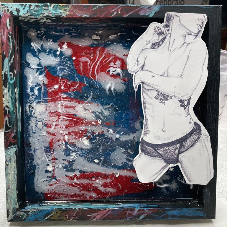 Original Color Field Painting Erotic Mixed Media by Luisa Cittone