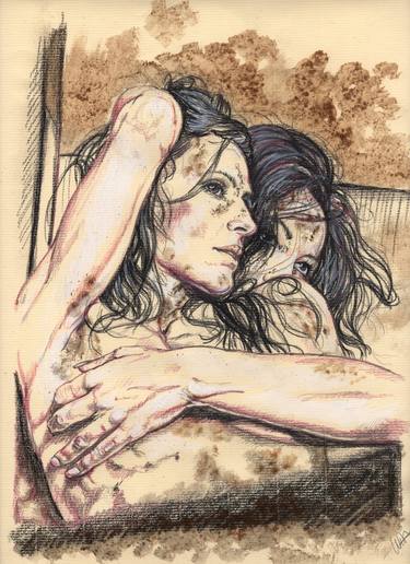 Original Figurative Erotic Drawings by Luisa Cittone