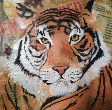 Original Expressionism Animal Mixed Media by Linda F Hawkins