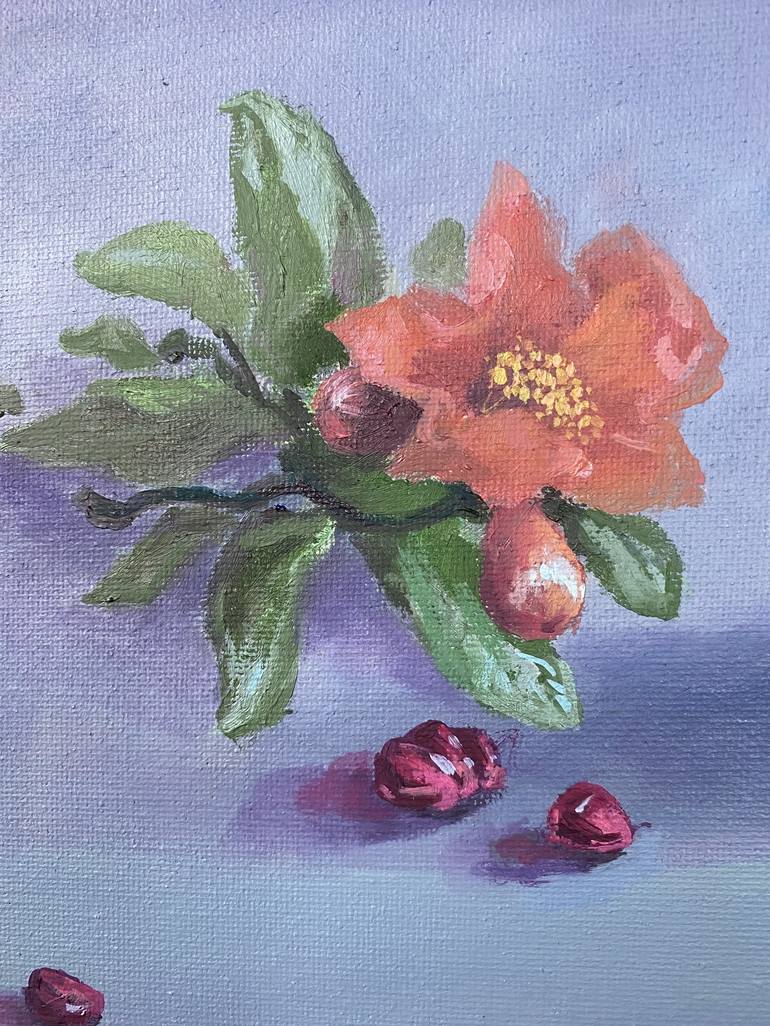 Original Fine Art Floral Painting by Qi Zhang