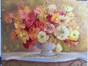 Original Floral Paintings by Qi Zhang