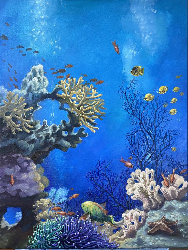 Under the Sea Painting by Qi Zhang | Saatchi Art
