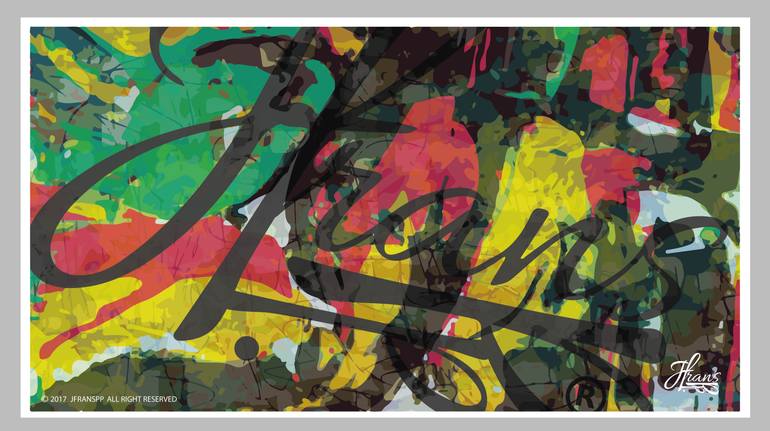 Original Art Deco Abstract Painting by Francis Sanonimo