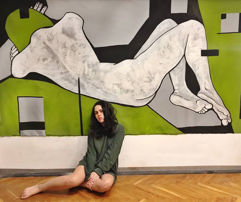 Original Abstract Nude Painting by Usenko Anastasiia