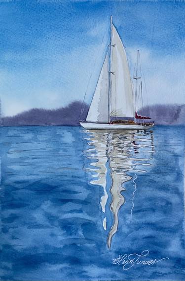 Print of Modern Boat Paintings by Elena Tuncer