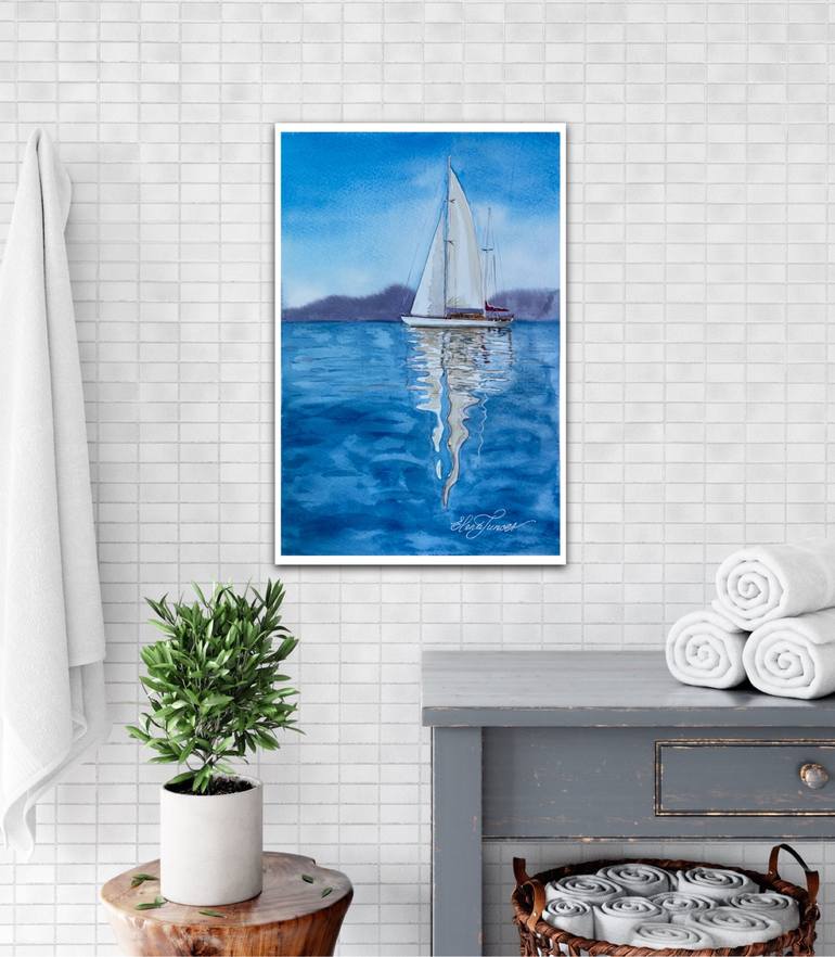 Original Contemporary Boat Painting by Elena Tuncer