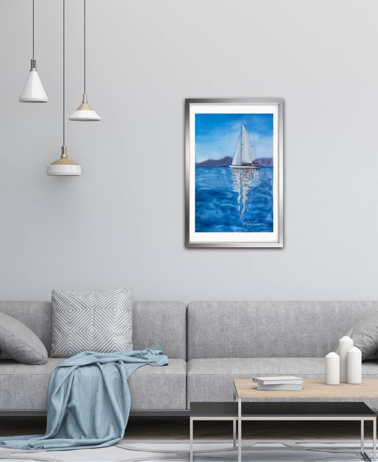Original Contemporary Boat Painting by Elena Tuncer