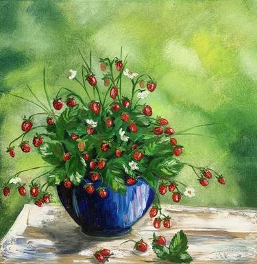 'Wild berries spring' oil on canvas thumb