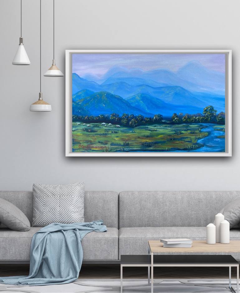 Original Abstract Landscape Painting by Elena Tuncer