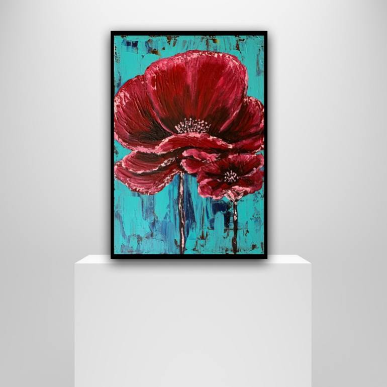 Original Abstract Floral Painting by Elena Tuncer