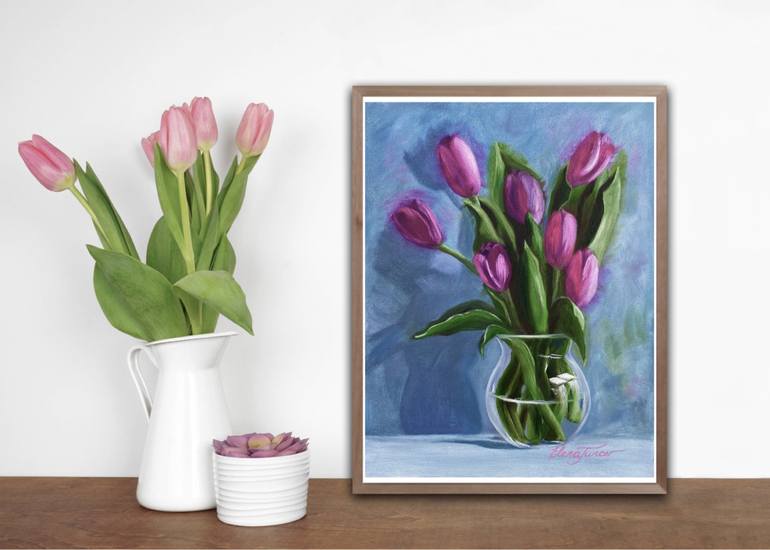 Original Conceptual Floral Painting by Elena Tuncer