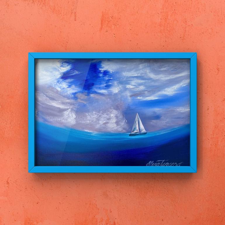 Original Abstract Seascape Painting by Elena Tuncer