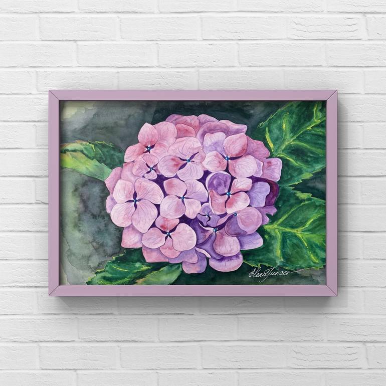 Original Art Deco Floral Painting by Elena Tuncer