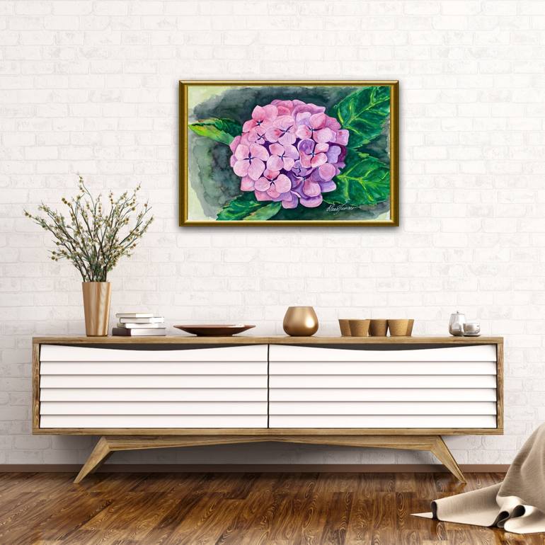 Original Art Deco Floral Painting by Elena Tuncer