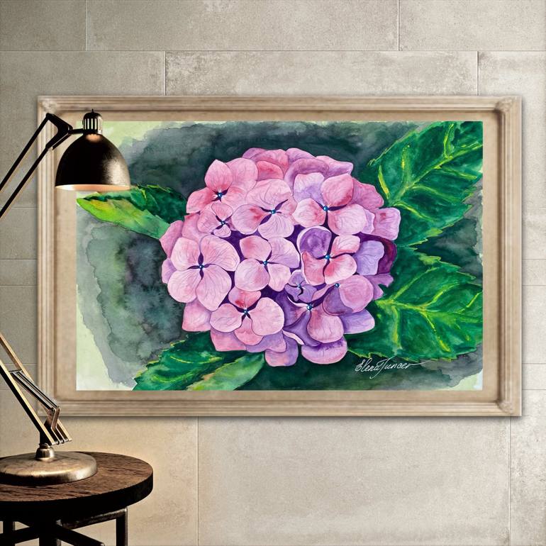 Original Art Deco Floral Painting by Elena Tuncer