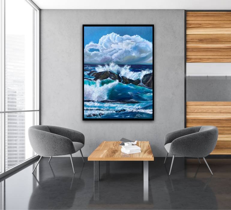 Original Fine Art Seascape Painting by Elena Tuncer