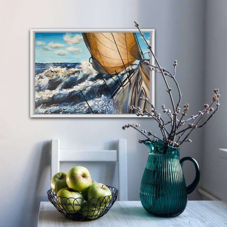 Original Boat Painting by Elena Tuncer
