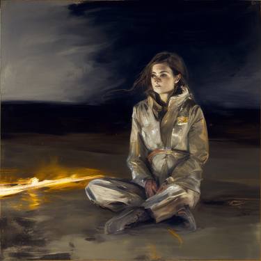Portrait figure night fire  Landscape 1376 thumb