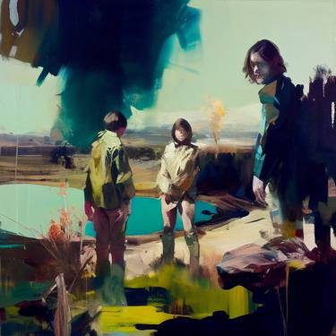 Original Figurative People Paintings by Jonathan Menashy