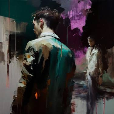 Original Figurative People Paintings by Jonathan Menashy