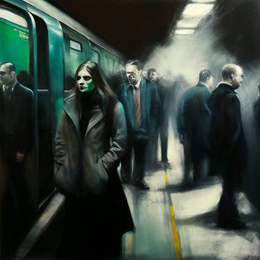 Original People Painting by Jonathan Menashy