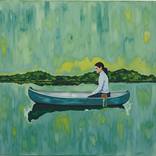 portrait landscape figures water pool canoe 3041 by Jonathan Menashy
