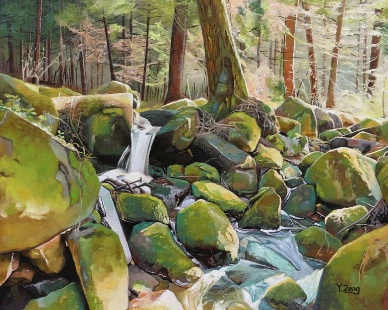 painting landscape rocks