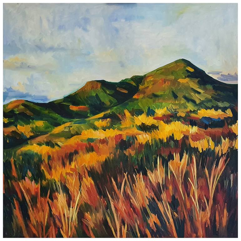 Hillside Painting by Tracey Curtis-Taylor | Saatchi Art