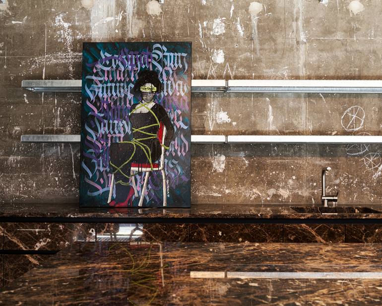 Original Conceptual Pop Culture/Celebrity Painting by Ron Miller
