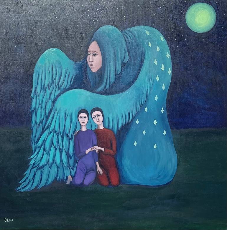 Original Fantasy Painting by Olha Chumak  Illustration Art on Canvas  Mom