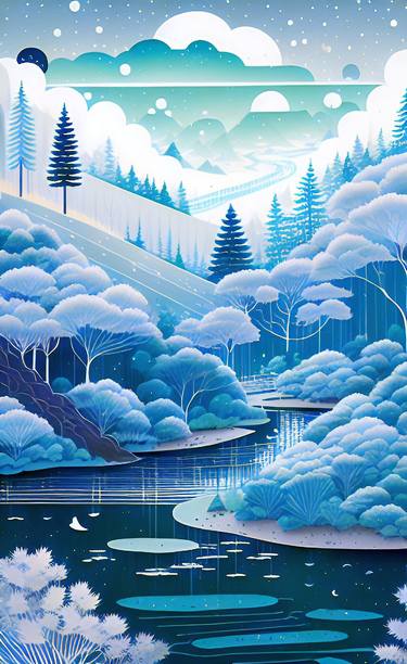 Print of Art Deco Landscape Paintings by Radii Sivak