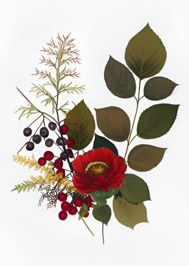 Print of Art Deco Botanic Paintings by Radii Sivak