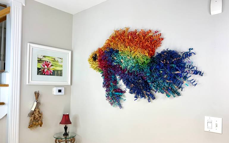 Original Abstract Animal Mixed Media by Karmin Schafer Hansen