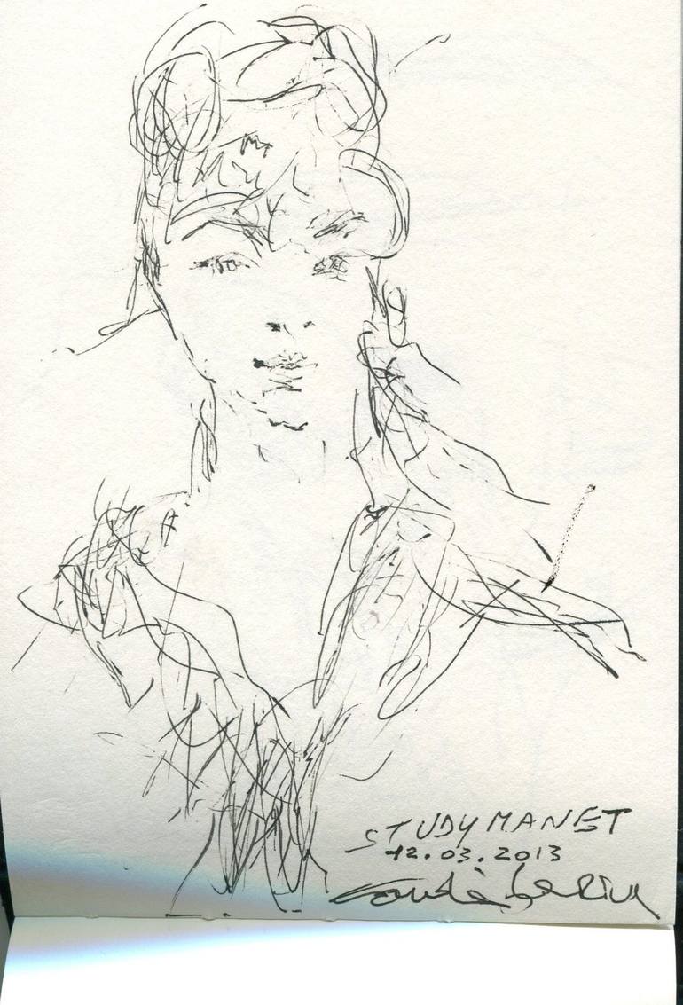 Studying Manet at RA Drawing by candida riva | Saatchi Art