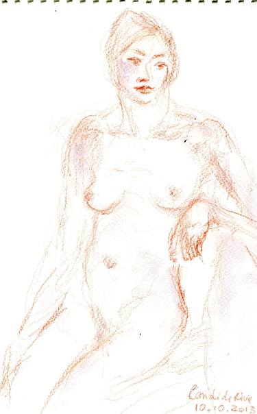 Original Figurative Nude Drawings by candida riva