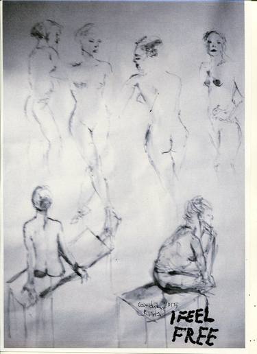 Original Figurative Nude Drawings by candida riva