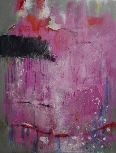 Original Abstract Landscape Mixed Media by Paola Bidinelli