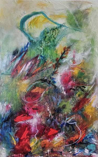 Original Abstract Landscape Mixed Media by Paola Bidinelli
