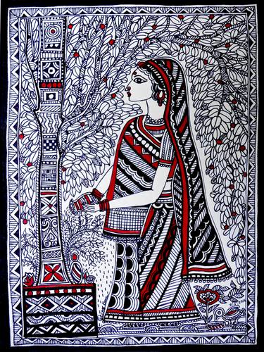 Print of Folk Rural life Drawings by Seema Kumar