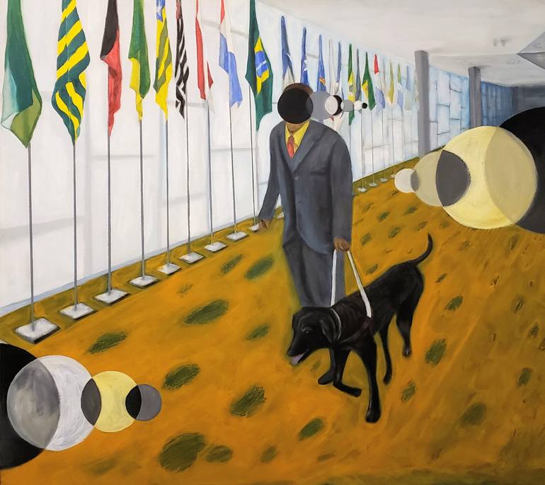 From serie Human guide dog #05 Painting by Júnior Almeida | Saatchi Art