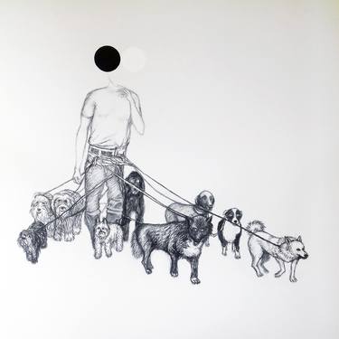 Print of Dogs Drawings by Júnior Almeida